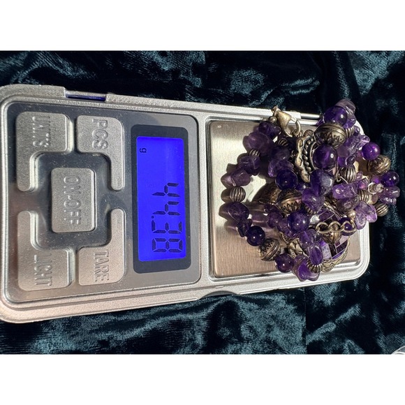 Carolyn Pollack Amethyst Inlay Necklace Pendant Earrings Set Sterling Silver 18" - Picture 14 of 15